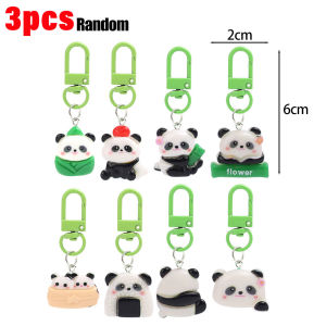 พวงกุญแจแพนด้าไม้ไผ่จี้หมีแพนด้าซูชิพวงกุญแจน่ารักของขวัญสวนสัตว์น่ารัก