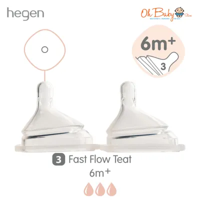 Hegen Teat 2pcs (Extra Slow/Slow/Medium/Fast/Thick Feed) | Oh Baby Store