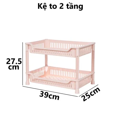 Kệ chữ nhật 2 3 tầng nhựa VIỆT NHẬT - Đựng đồ đa năng nhà bếp phòng tắm gia vị úp chén - 5538/9