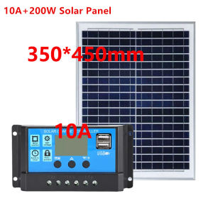 200W/400W Solar Panel 18Volt Pv Solar Cell Panel Generator Set For Home With 10A/20A/30A Solar Charge Controller Portable Generator 0 Electricity Bill Waterproof Lightning Solar For All Appliances