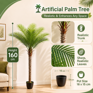 【Lifetime warranty】Artificial Plants big size 130/160/180CM Artificial coconut trees imported from Japan 5A level simulation No care required Suitable for indoor home wedding office decoration Artificial Palm