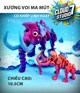 Đồ chơi Mô hình xương voi Ma Mút Mammoth có khớp linh hoạt quà tặng ý nghĩa đồ chơi in 3D