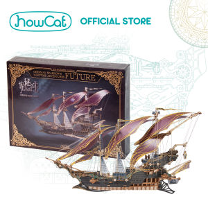 HowCat Corsair Future Purple Pirate Ship DIY Wooden Puzzle (S728) 3D Wooden & Paper Puzzle