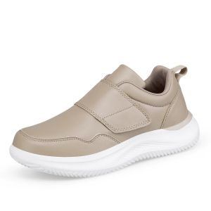 SUPERLI Widen Men Walking Shoes PU Leather Waterproof diabetes shoes Wide Toe foot edema non-slip Lightweight breathable walking shoes for the elderly Big Size 45 46 47 48