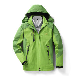 FUGUINIAO Jacket Womens Autumn Outdoor Sports Jacket Mountaineering Trekking Windbreaker Travel Waterproof Jacket Hood Removable