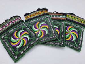 Túi đeo chéo vải thêu xinh xắn khổ đáy 11cm và 14cm TC0314 (ảnh thật)