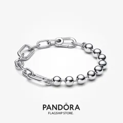 Pandora ME 14k Gold Plated Metal Bead & Link Chain Bracelet