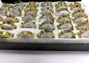 36Pcs Fashion finger ring prevent ring 3 spikes stainless steel rings