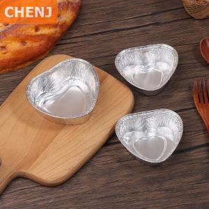 [COD] CHENJ KITCHEN 10PCS Heart Shaped Aluminum Foil Baking Cups With Cover Cupcakes Tarts Puddings Cup Muffin Patisserie Baking Pan Tool