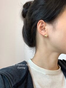 FEARLESS Korean niche design high-end sense simple and versatile earrings feminine temperament high-end sense earrings
