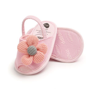 DENOSWIM 0-18Months Cute Sunflower Sandals for Kids Girls Anti-slip Baby Soft Bottom Flat Shoes Infant Toddler Prewalker Shoes