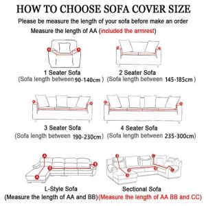 JIOM 1/2/3/4 Seater Sofa Cover: I Shape Sofa Cover Regular Elastic Sofa Cover Stretchable With Pillowcase & Foamsticks
