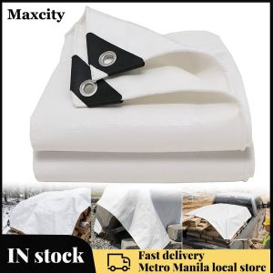 Premium White Camping Tarps with Metal Grommets Heavy Duty Waterproof Shelter for Hiking and Outdoor Events