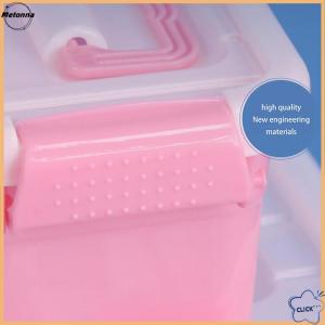 Follow Get More【Metonna】 PP Plastic Storage Box With Lid Portable Kids Toys Student Stationery Jewelry Storage Case Container Cosmetics Sorting Box
