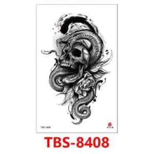 Grosir Termurah Tato Temporer - Tatto Temporer Tahan hingga 2 Minggu  Tato temporary Tengkorak Ular Kompas Sayap Pendekar Wanita Bertatto KODE TBS 8391