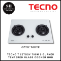 TECNO T 22TGSV 70CM 2-BURNER TEMPERED GLASS COOKER HOB + 1 YEAR WARRANTY. 