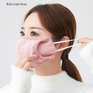 Khẩu Trang Vải Có Bịt Tai Thoáng Khí Kháng Bụi Giữ Ấm Khi Lái Xe Thời Trang Mùa Đông 5 Màu Sắc Lựa Chọn Siêu Xinh