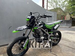 Decal Stiker Motor KLX BF MOTIF SIMPLE HITAM ABU2 HIJAU D-A3-502