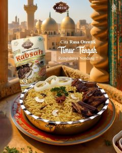 Bin Ameer Nasi Kabsah Instan khas Rempah Timur Tengah  350gram Rice Cooker untuk 4-5 porsi