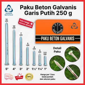 Paku Beton Putih Murah Paku Tembok Kayu 2.5cm 3cm 4cm 5cm 7cm 10cm Paku Dinding Beton