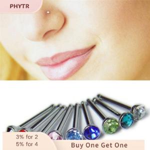 PHYTR HOT 36X Rhinestone Nose Ring Bone Stud Stainless Steel Body Jewelry