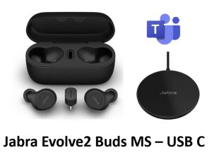 Jabra Evolve2 Buds UC or MS ANC Wireless Bluetooth Earbuds with Wireless Charging Pad - 2 Year Local Warranty