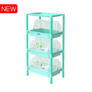 [HCM]Kệ chén nhựa duy tân LỚN 3 ngăn-4 tầng- KT- 59.5 x 40.5 x 121 cm