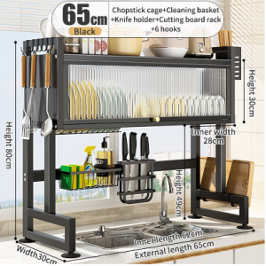Kitchen sink rack dishes drain rack multi-function countertop sink sink top bowl storage cupboard