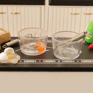 [Childhood MS] 1 Bộ Dollhouse thu nhỏ trứng Bát trứng Beater cán Pin Pan nhà bếp mô hình trang trí nội thất đồ chơi nhà búp bê phụ kiện