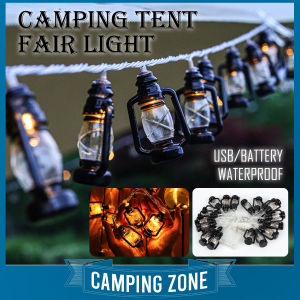 Outdoor Fairy Light Outdoor String Light Outdoor Decoration Light LED Camping Tent Light Lampu Kelip Camping Retro Lamp