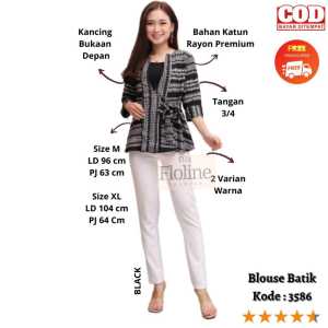 Floline Ols- Blouse Atasan katun Batik 3856 Best Seller