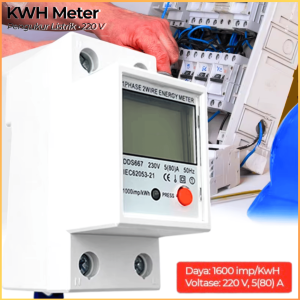 COD KIRIM CEPAT Taffware kWh Pengukur Listrik Power 220V / kWh Meteran Listrik Digital 1 Fasa DDS667