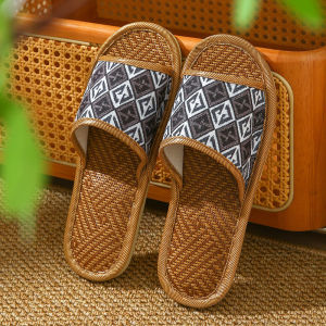 WomenS Linen Slippers For All Seasons Cute Indoor Non-Slip Home Cotton-Linen CoupleS Soft-Soled Sandals For Men In Spring And Autumn