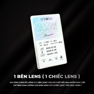 Lens trong suốt cận có độ 1-10 cho mắt thở N’Rosa Angel Eyes phân phối kính áp tròng trong suốt Nano Silicone Hydrogel