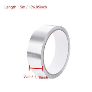 MUSASI Self-Adhesive Aluminum Foil Tape High-Temperature 30/50mm Greaseproof Tape Cooktop Tape Countertops Kitchen