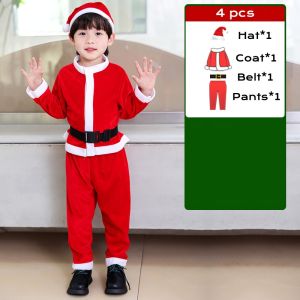 Christmas Santa Clause Costume for Kids Boy Christmas Costume for Kids Boys Girls Costumes Christmas Halloween Performance Stage 3-14Yrs