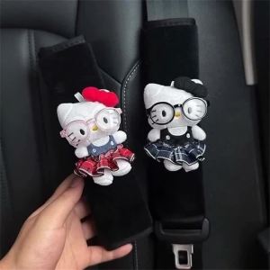 Cute Cartoon Puppy Plush Car Seat Belt Shoulder Pad – Soft Anti-Chafe Cover Universal Fit – For Auto Interior Accessories