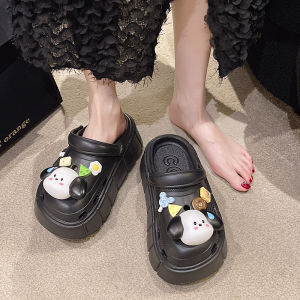 NQshop New รองเท้าหัวโตพื้นนิ่ม ใส่สบายน้ำหนักเบา มี 3 สี ดำ ขาว เขียว พื้นกันลื่นแน่นๆ แมทช์ได้ทุกลุคเลยน้าา ใส่ได้ทุกเทศกาลทุกโอกาส วัสดุยาง แถมตัวติดให้ คุ้มสุดอะไรสุด