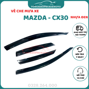 Vè che mưa xe Mazda CX30 Nhựa thái đen dày cao cấp che nắng ngăn mưa tràn vào xe