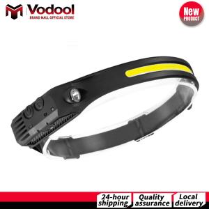 Type C Charging Head Flashlight 600mAh Headlight 330LM Camping Searchlight Waterproof Gesture Control for Hiking Fishing
