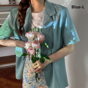 FRAN Summer New Large Size Candy Color Thin Loose Short-sleeved Suit Jacket for Women