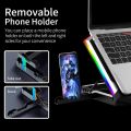 ICE COOREL Gaming Laptop Cooler RGB 6 Silent LED Fans Powerful Air Flow Portable Adjustable. 