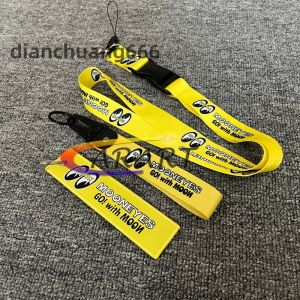 moon yellow eyes Key Chains Pendant Charm Keyring Car key chain Double-sided Printed Long Lanyard