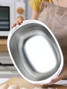 2 Pcs/13.39In Egg-Shaped Stainless Steel Mixing Bowl Thickened and Deepened for Home Kitchen Use Commercial New Model Egg-Shaped Bowl Vegetable Washing Bowl Soup Bowl Strainer Bowl Rice Washing Bowl Multi-Purpose Bowl2026