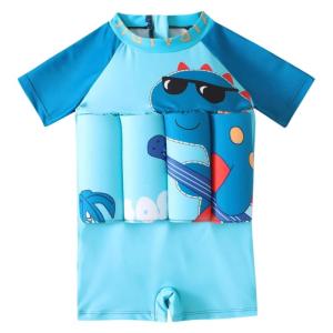 Kids Swimming Vest Short Sleeve Chlorine Resistant Fabric Buoyance Aid Boys Safety Swimwear for Water Activity