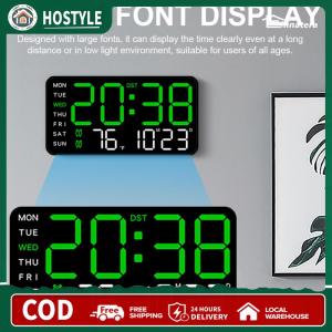 Digital Alarm Clock Electronic Wall Clock Large Number Display Bedside Alarm Clock Temperature/Date Display for Bedroom