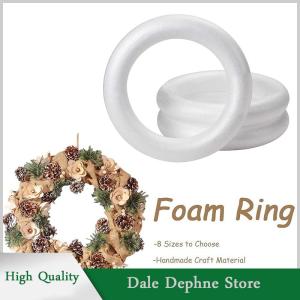 [Dale Dephne] แหวนโฟมโพลีสไตรีนทรงกลมสีขาวสำหรับงานปาร์ตี้แฮนด์เมดพวงหรีดวันแต่งงานวันหยุดบ้าน