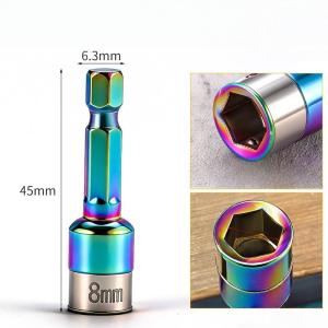 LEI 1 4Pcs Ratchet Socket Batch Adapter Tools Metal Sleeve Wrench 8mm Hexagonal Shank Impact Sockets Spanner Power Drills Converter