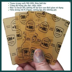 Miếng dán căn cước công dân CCCD/Miếng dán bằng lái xe BLX tấm dán cường lực dẻo nano màu vàng 9h+