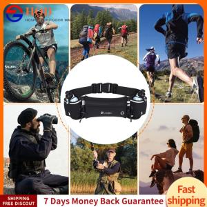 【Outdoor】Hydration Running Belt with Bottles Multiple Pockets Waist Pack Adjustable Strap Exercise Waist Pouch for Outdoor Sports